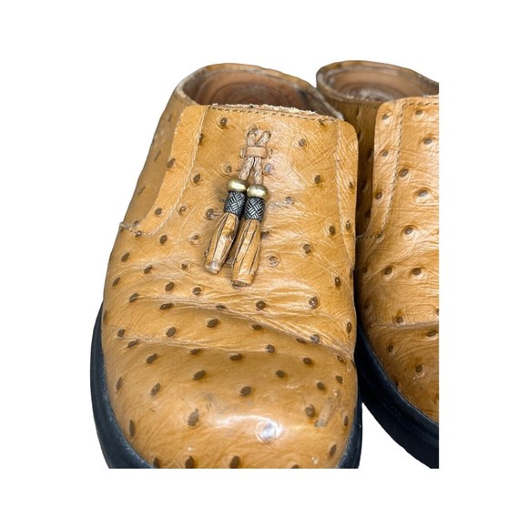 Ariat Mules Clogs Brown Leather Ostrich Print Slip On Western Shoes Women's 8.5 - Picture 13 of 15